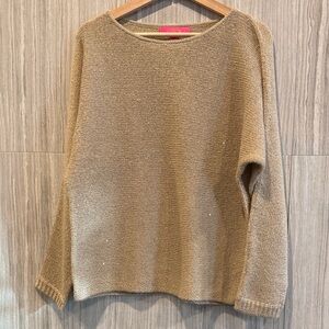 Lilly Pulitzer Metallic Taupe Crewneck Sweater